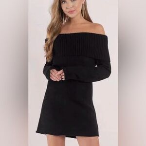 Express Ribbed Black Turtleneck Sweater Dress